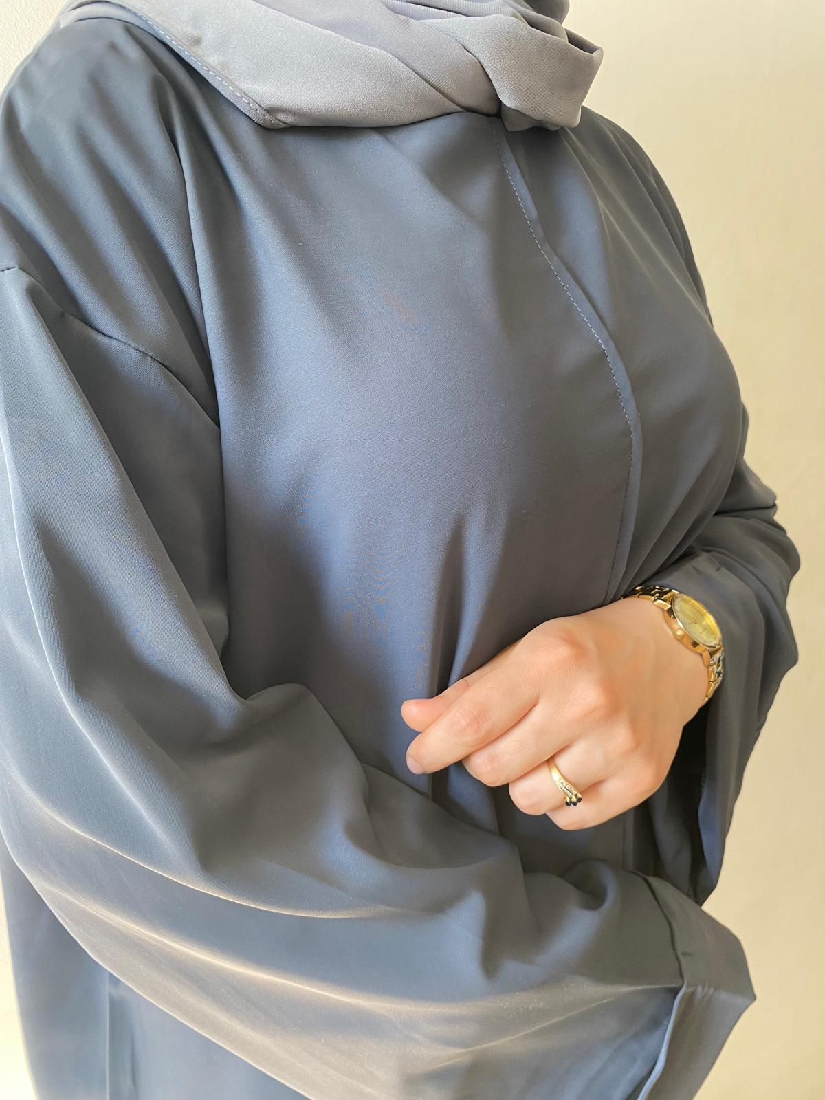 abaya epure gris/bleu